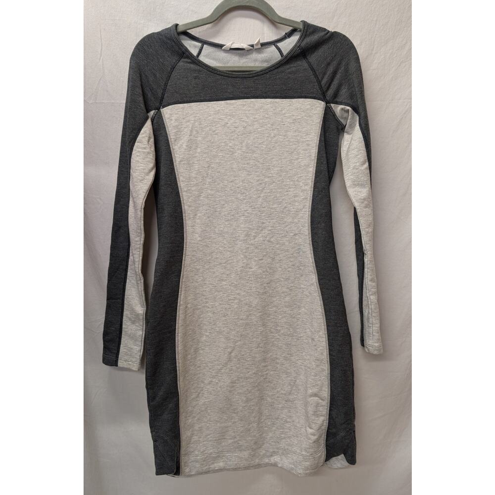 Athleta Omega Color Block Dress Heather Gray and Heather White XS